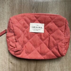 Sezane Quilted Coral Pouch